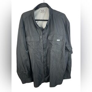 Realtree Black Long Sleeve Hunting Guide Fishing Shirt Size 2XL Mens EUC